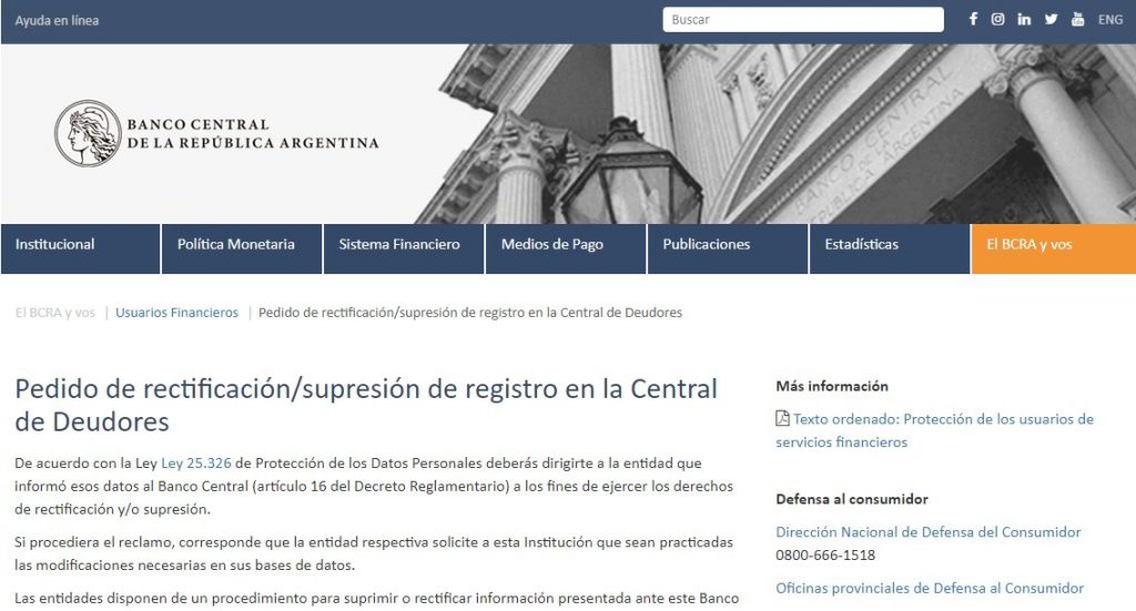reclamo bcra