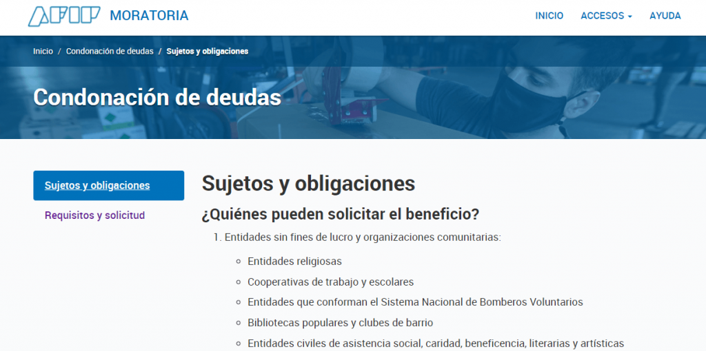 condonacion deuda afip